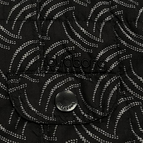 ★ Billabong Black Quilted Hooded Parka Jacket / Coat with Faux Fur Trim ★ - Picture 2 of 7